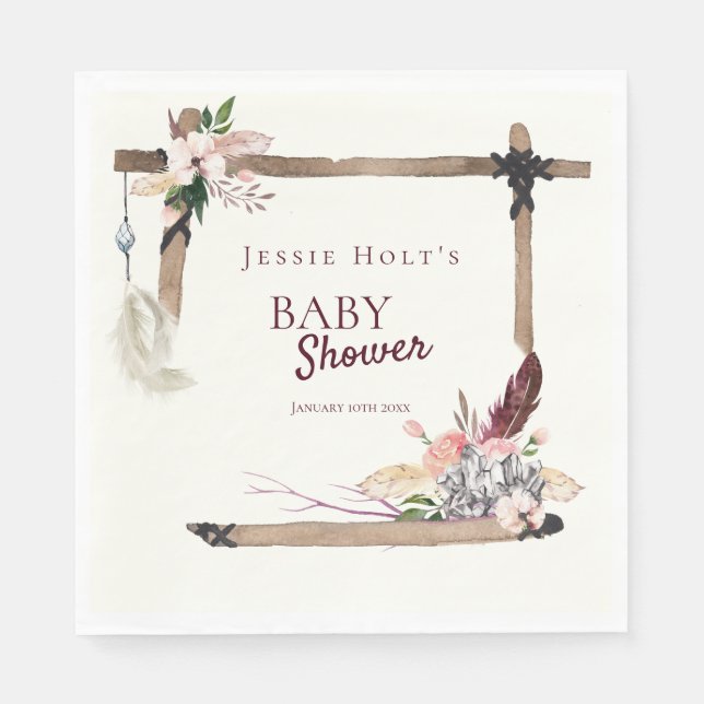 Boho Southwestern Baby Shower Napkin (Front)