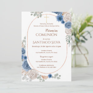 Boho Spanish First Holy Communion Invitation