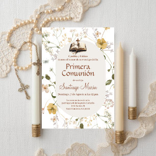 Boho Spanish First Holy Communion Invitation