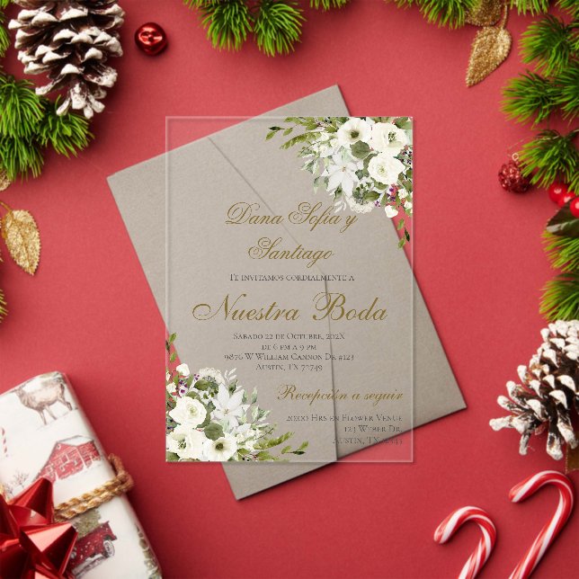 Boho Spanish Wedding Acrylic Invitation (Insitu (Holiday))