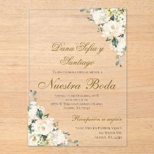 Boho Spanish Wedding Acrylic Invitation