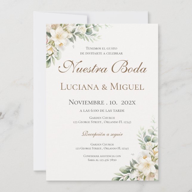 Boho Spanish Wedding Invitation (Front)