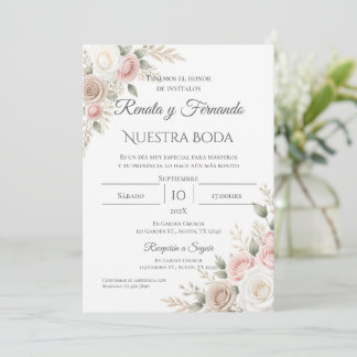 Boho Spanish Wedding Invitation