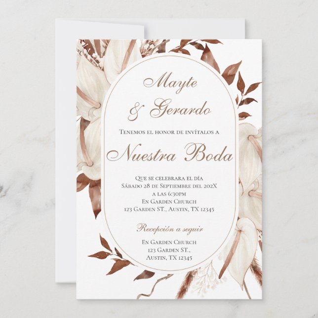 Boho Spanish Wedding Invitation (Front)