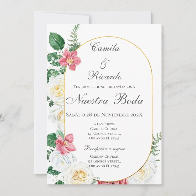 Boho Spanish Wedding Invitation (Front)