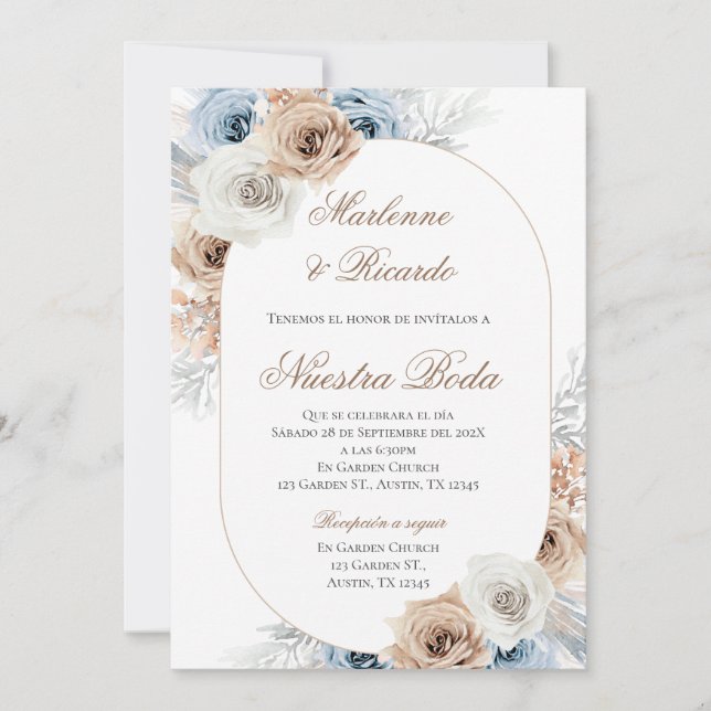 Boho Spanish Wedding Invitation (Front)