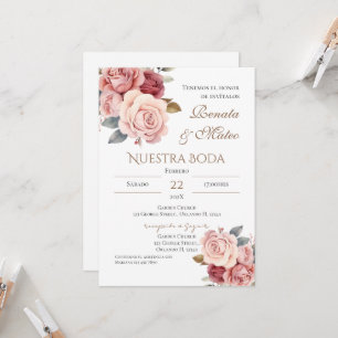 Boho Spanish Wedding Invitation