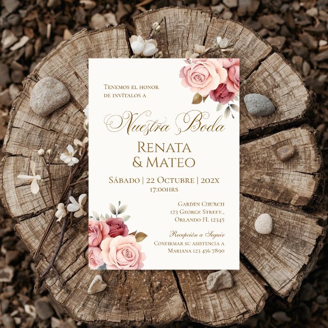 Boho Spanish Wedding Invitation (Creator Uploaded)