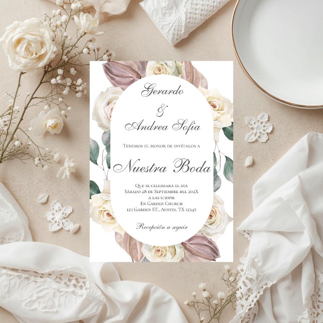 Boho Spanish Wedding Invitation (Creator Uploaded)