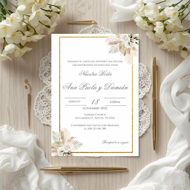 Boho Spanish Wedding Invitation (Creator Uploaded)