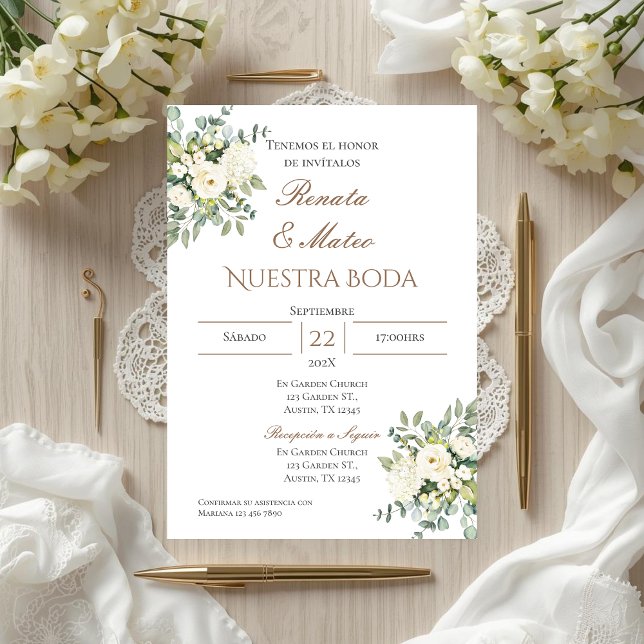 Boho Spanish Wedding Invitation (Creator Uploaded)