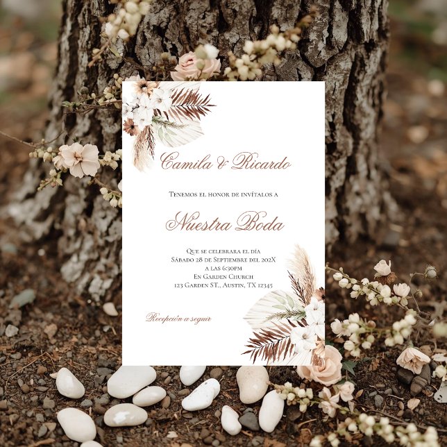 Boho Spanish Wedding Invitation (Creator Uploaded)