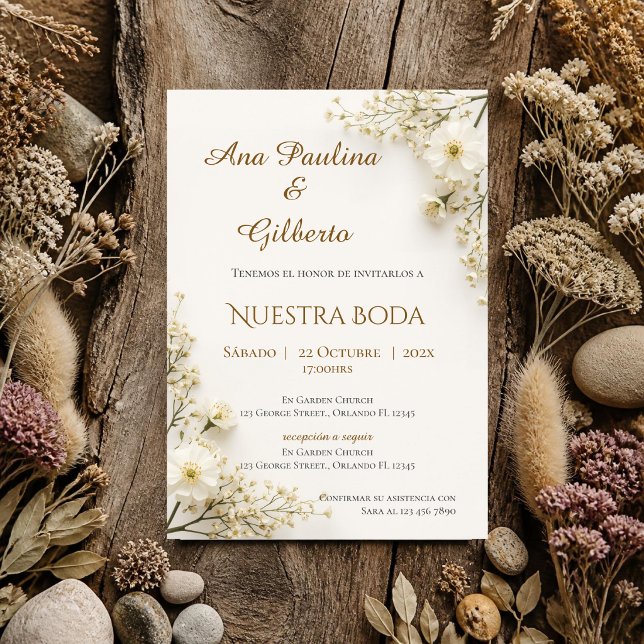 Boho Spanish Wedding Invitation (Creator Uploaded)