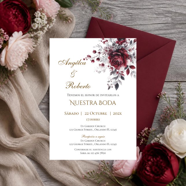 Boho Spanish Wedding Invitation (Creator Uploaded)