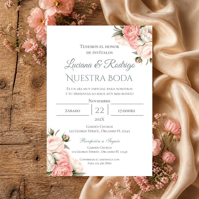Boho Spanish Wedding Invitation (Creator Uploaded)