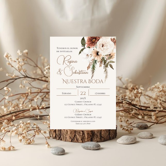 Boho Spanish Wedding Invitation (Creator Uploaded)
