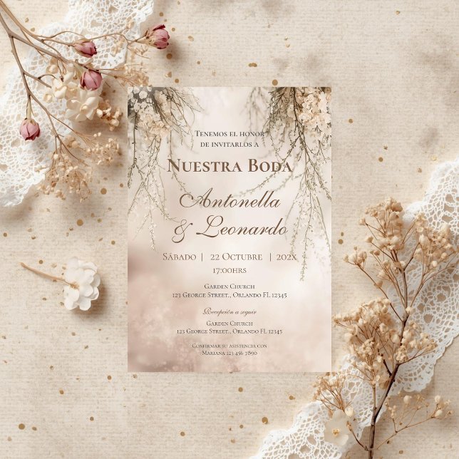 Boho Spanish Wedding Invitation (Creator Uploaded)