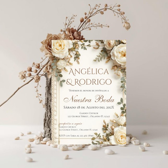 Boho Spanish Wedding Invitation (Creator Uploaded)