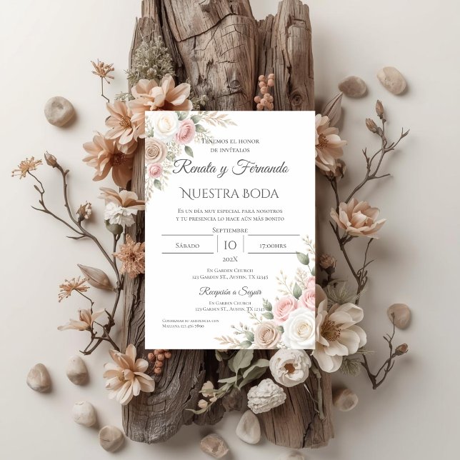 Boho Spanish Wedding Invitation (Creator Uploaded)