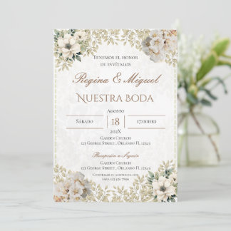 Boho Spanish Wedding Invitation