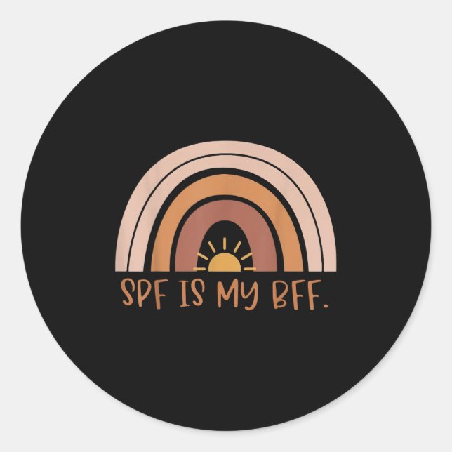 Boho Spf Is My Bff Dermatology Dermatologists Derm Classic Round Sticker (Front)