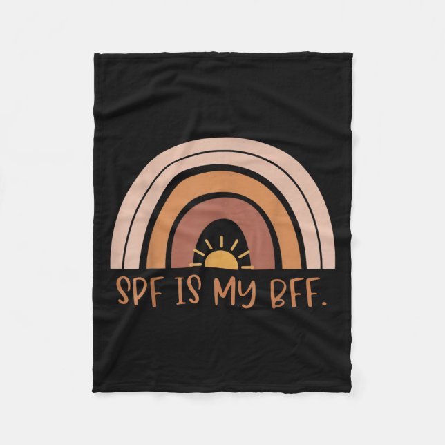 Boho Spf Is My Bff Dermatology Dermatologists Derm Fleece Blanket (Front)