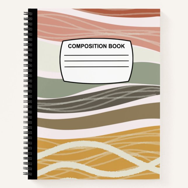 Boho Spiral Composition Notebook (Front)