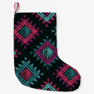 Boho Spirit: Tribal Ethnic Seamless Small Christmas Stocking