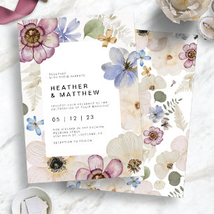 Boho Spring Floral Wedding Invitations