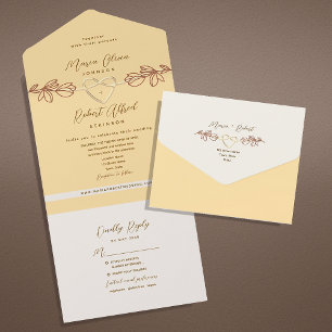 Boho Spring Wedding All In One Invitation