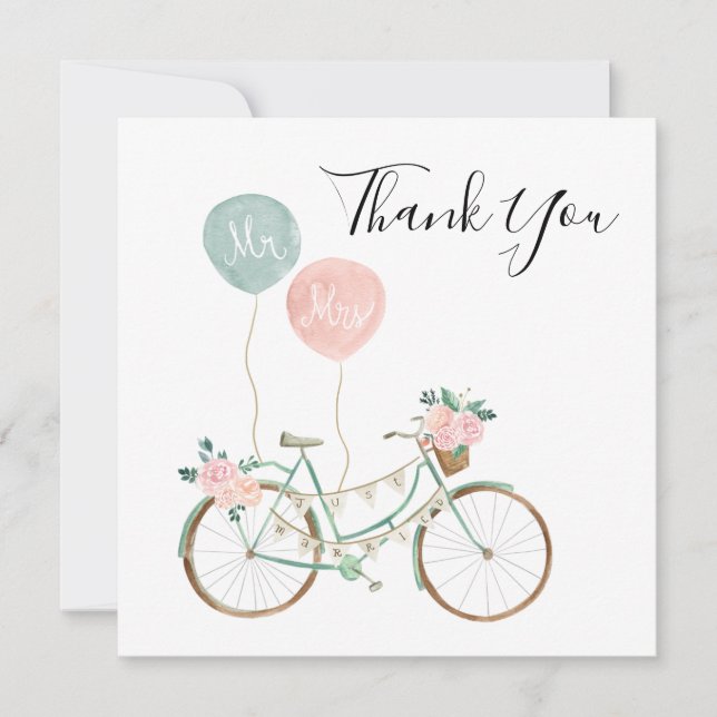 Boho Spring Wedding Thank You Cards (Front)