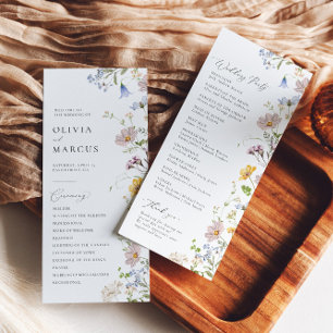 Boho Spring Wildflower Elegant Wedding Program Programme