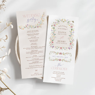 Boho Spring Wildflower Fairytale Wedding Program