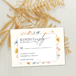 Boho Spring Wildflowers Botanical Garden Enclosure Card