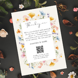 Boho Spring Wildflowers Botanical Garden Thank you Invitation