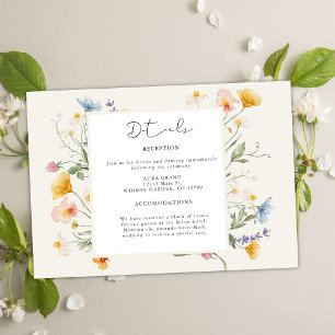 Boho Spring Wildflowers Botanical Garden Wedding Enclosure Card