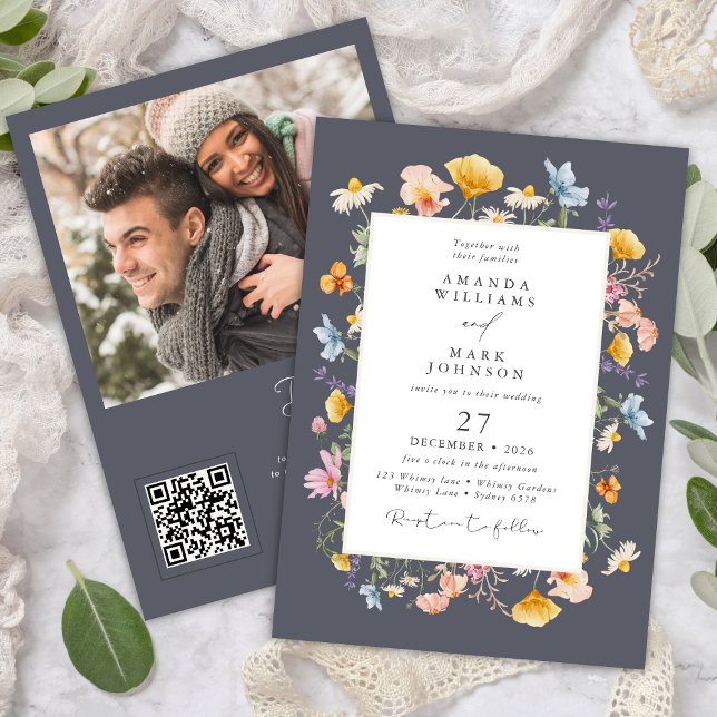 Boho Spring Wildflowers Botanical Garden Wedding Invitation (Creator Uploaded)