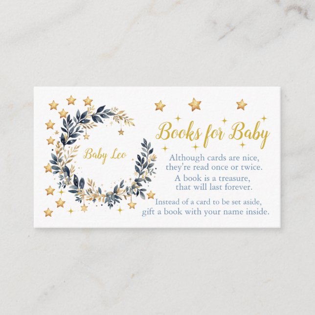 Boho Stars Greenery Baby Shower Card Enclosure (Front)