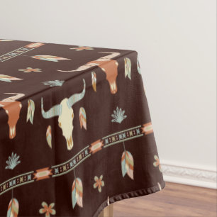 Boho Steer Pattern Tablecloth