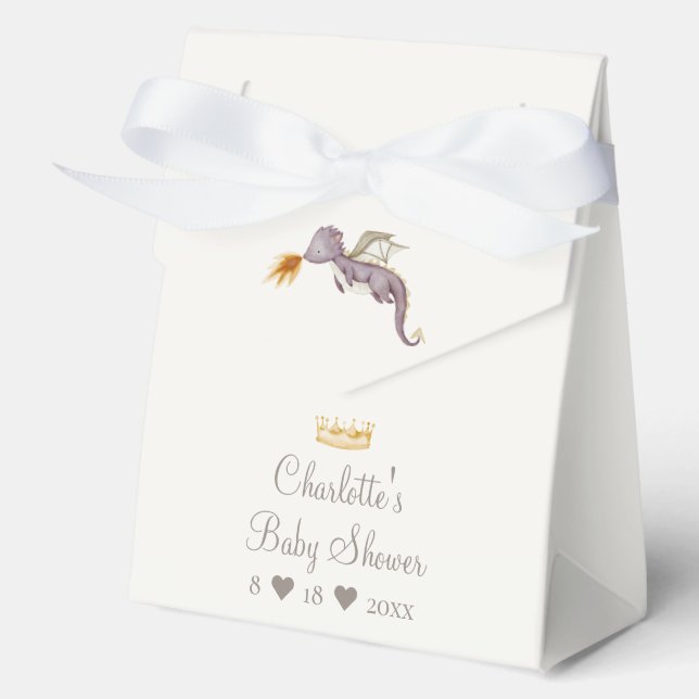 Boho Storybook Dragon Baby Shower Favour Box (Front)