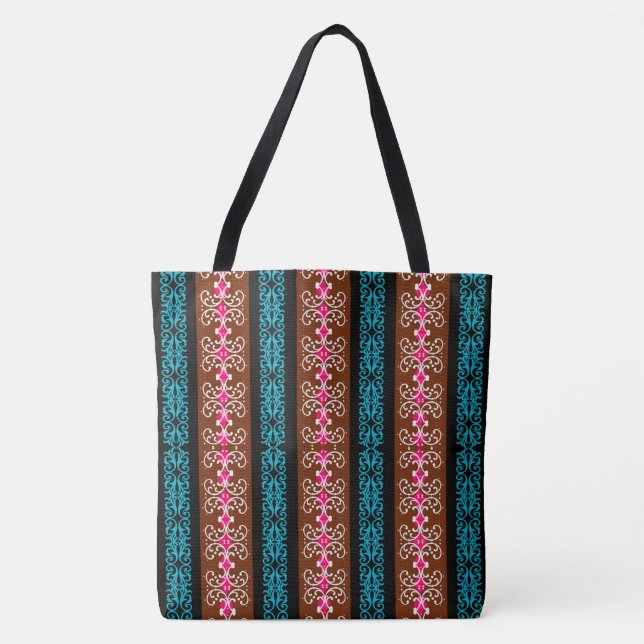 Boho Stripe Tote Bag (Front)