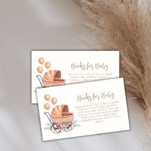 Boho Stroller Balloon Books For Baby Shower Enclosure Card