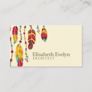 Boho style background business card