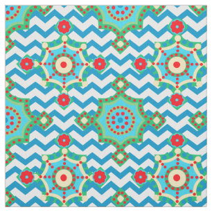 Boho Style   Carnival Colours Chevron Fabric
