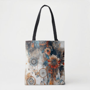 Boho style design with dreamcatchers tote bag