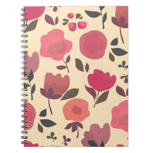 Boho Style Dust Floral Pattern. Notebook