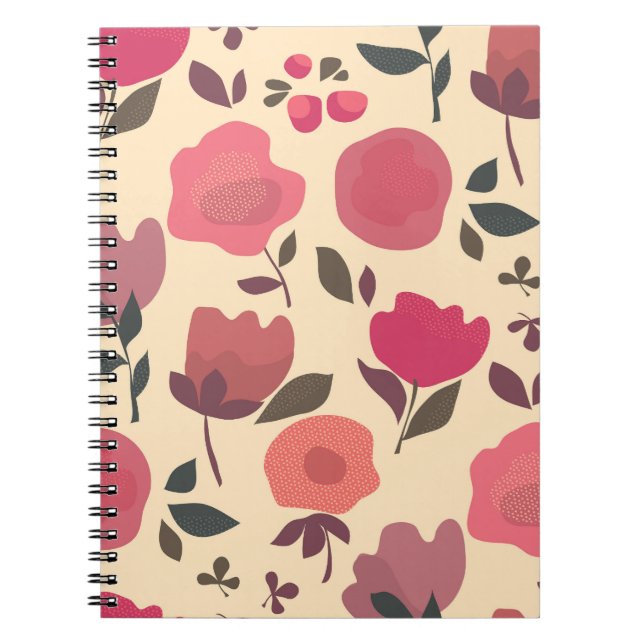 Boho Style Dust Floral Pattern. Notebook (Front)