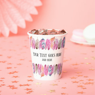 Boho Style Feather Cup with your text