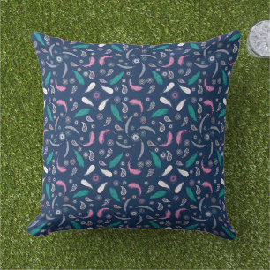 boho style feathers pattern cushion
