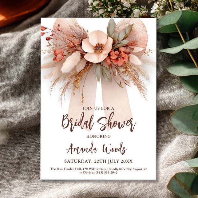 Boho style floral bridal shower card (Creator Uploaded)